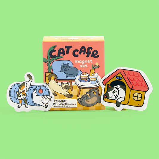 Cat Café Magnet Set