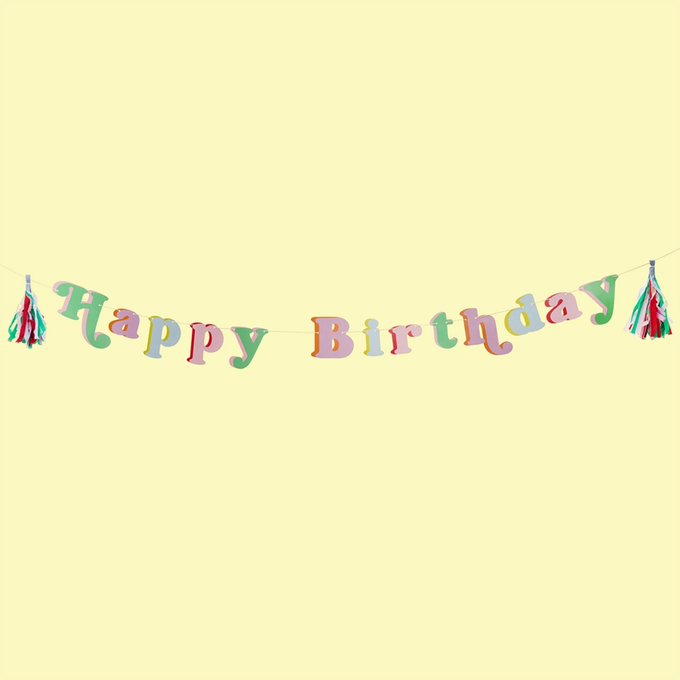 Pastel Birthday Tassel Banner