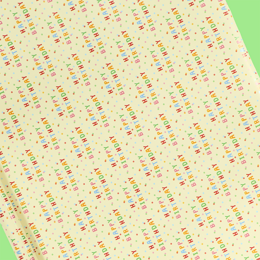 Happy Birthday Cream Roll Wrap