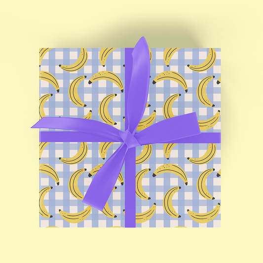Gingham Bananas Flat Wrap