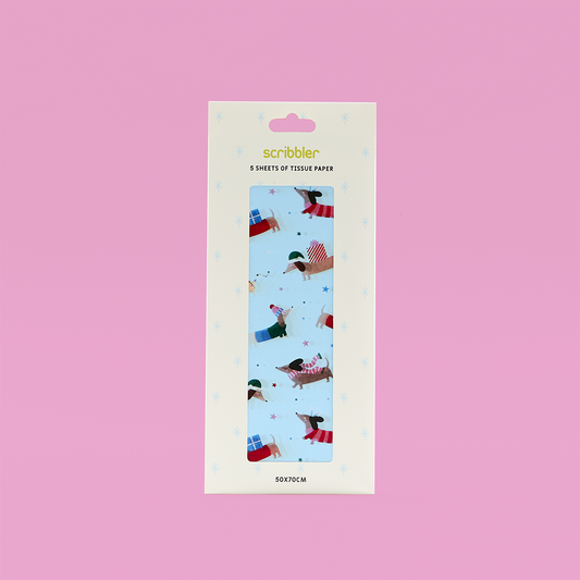 Festive Sausage Dog Tissue Paper