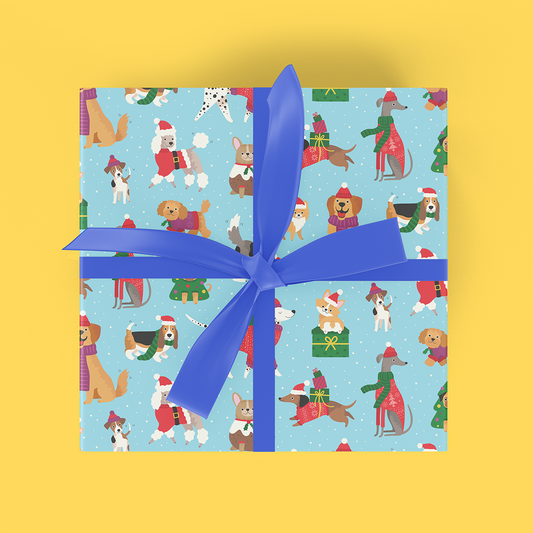 Christmas Dogs Flat Wrap