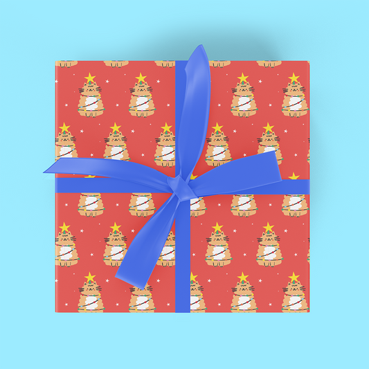 Christmas Tree Cats Flat Wrap