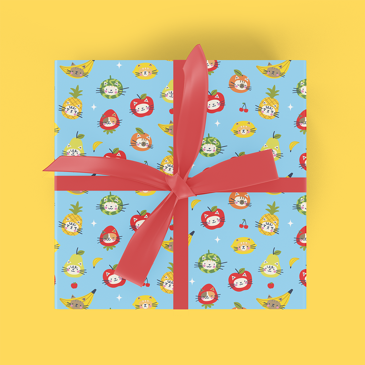 Fruity Kitties Flat Wrap