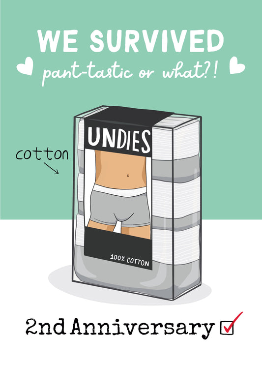 Funny 2 Year Cotton Anniversary Undies Card
