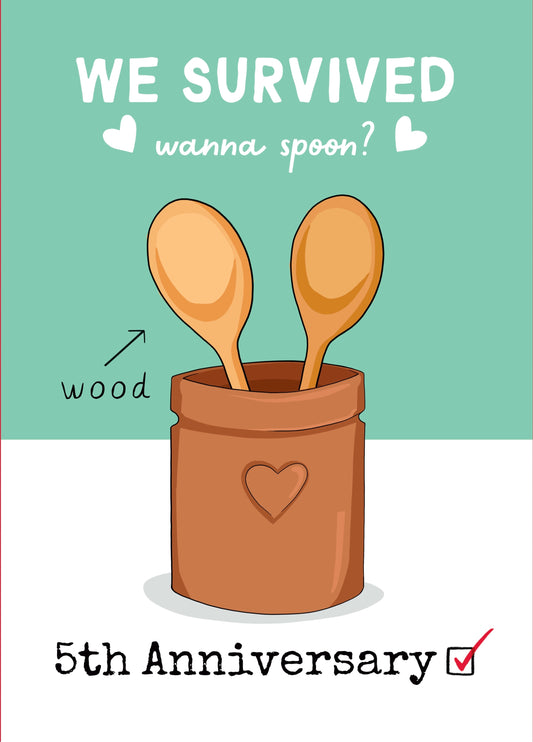 5th Anniversary Wanna Spoon Card