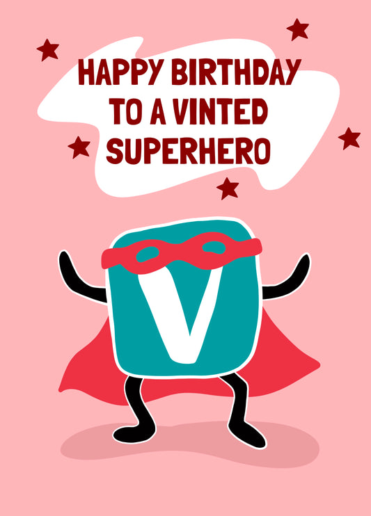 Funny Birthday Card - Vinted - Re-Selling Super Hero