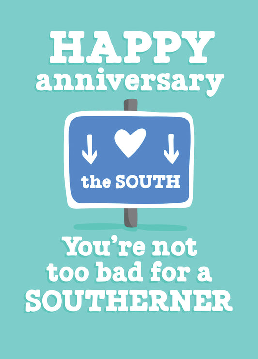 Funny Southerner Anniversary Card