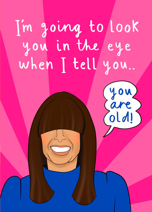 Claudia Winkleman Fringe Birthday Card