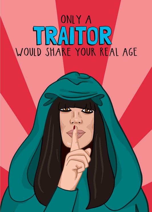 Claudia Winkleman The Traitors Inspired Birthday Card