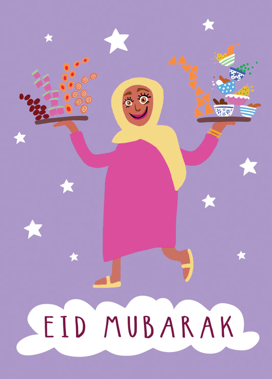 Eid Mubarak Card Breaking The Fast With Fabulous Food
