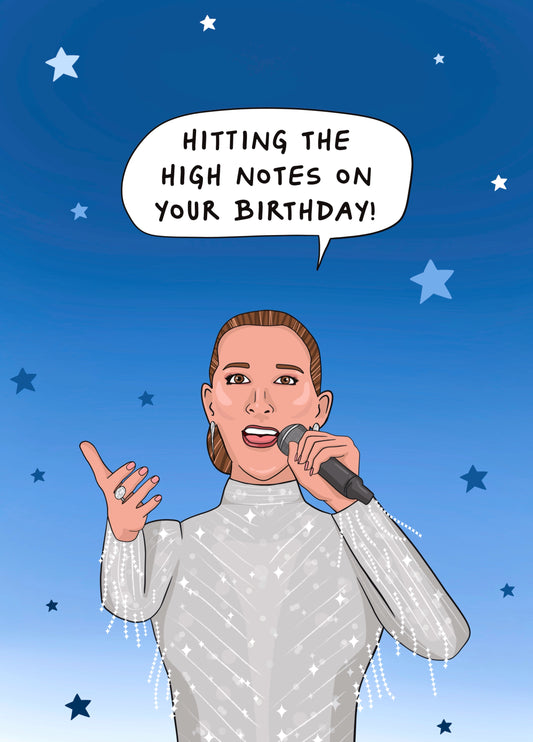 Funny Birthday Card - Céline Dion Olympics Comeback