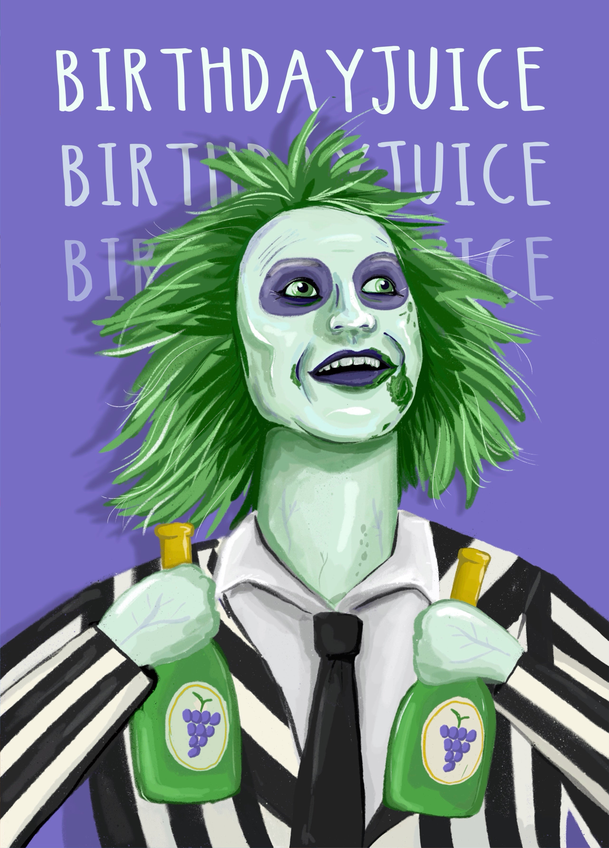 Beetlejuice Birthday Card  Scribbler Cards & Gifts