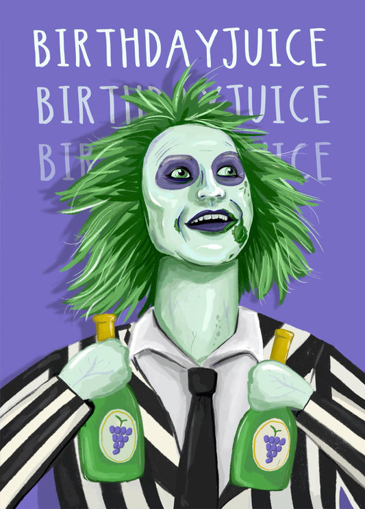 Beetlejuice Birthday Card