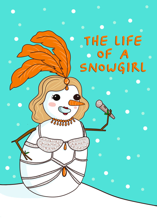 Funny Taylor Swift Life Of A Showgirl Inspired Snowman Christmas Card
