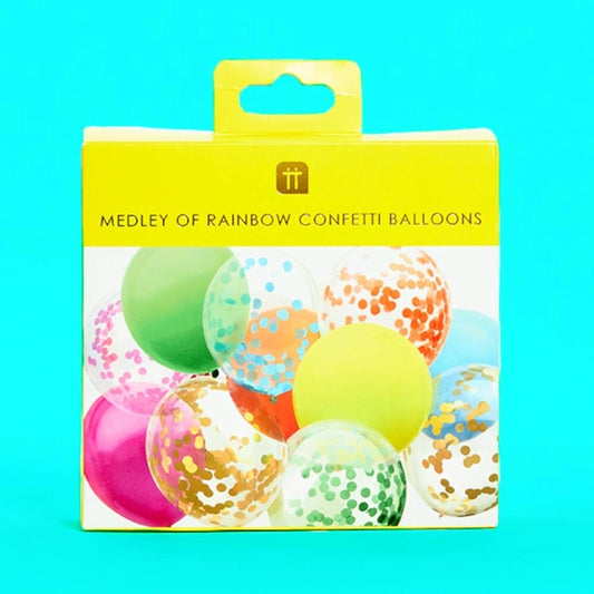 Rainbow Confetti Balloons