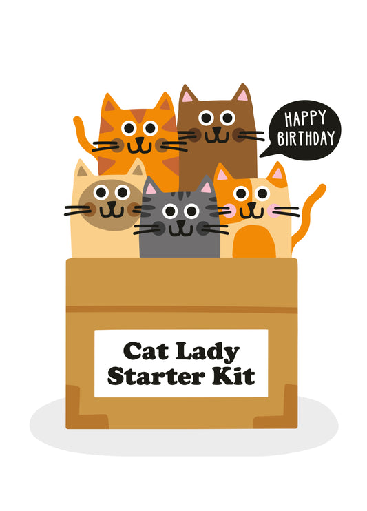 Cat Lady Starter Kit Birthday Card