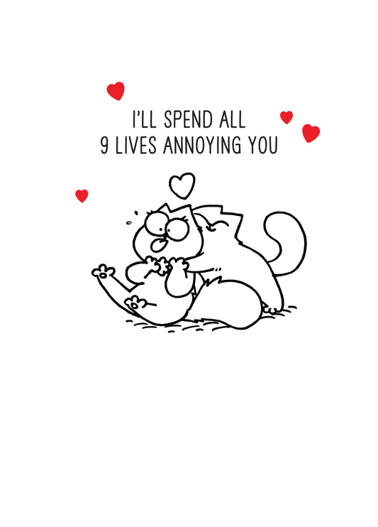 Simon's Cat 9 Lives Annoying You Card