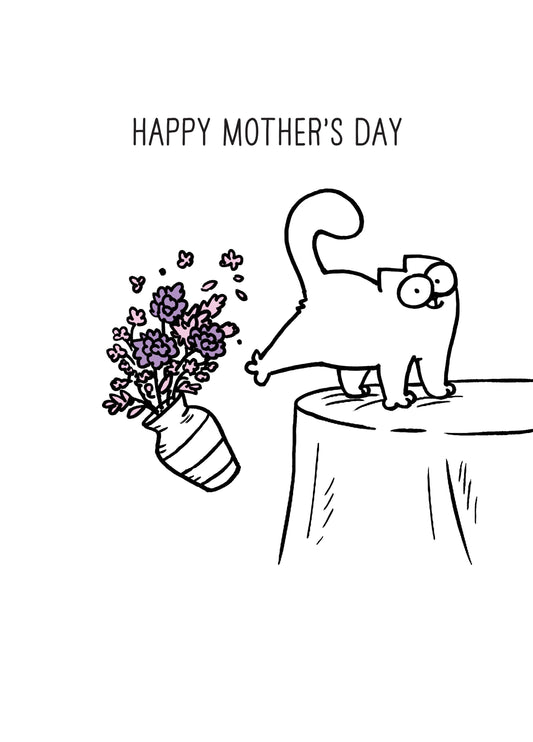 Simon's Cat Flowers Mother's Day Card