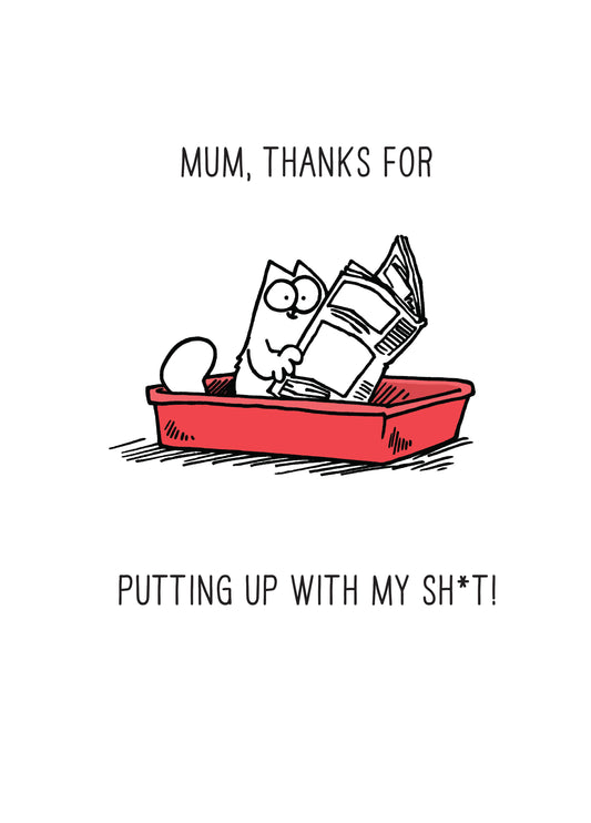 Simon's Cat Litter Box Mother's Day Card