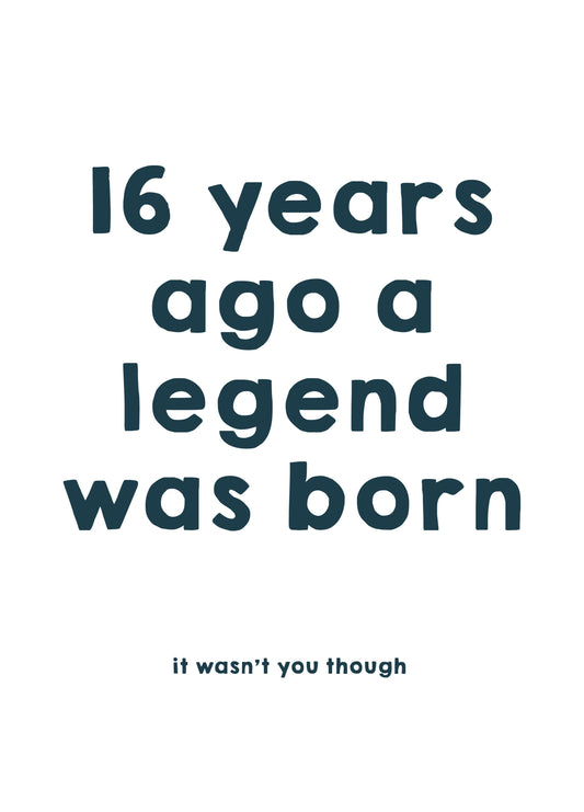 16 Years Ago A Legend Was Born Card
