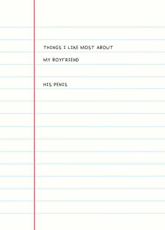 Boyfriend Things I Like Most Card