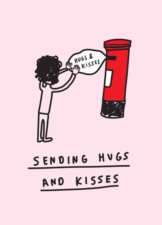 Postbox Sending Hugs And Kisses Card