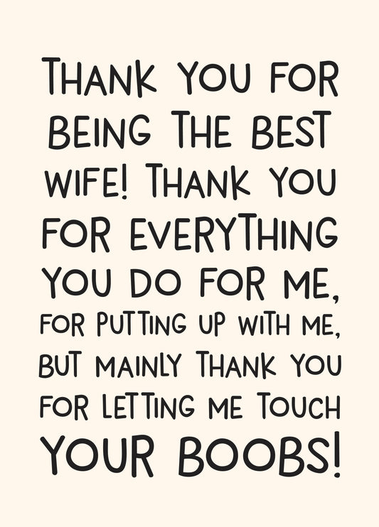 Letting Me Touch Your Boobs Card