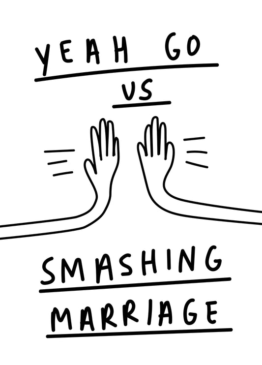 High Five Smashing Marriage Anniversary Card
