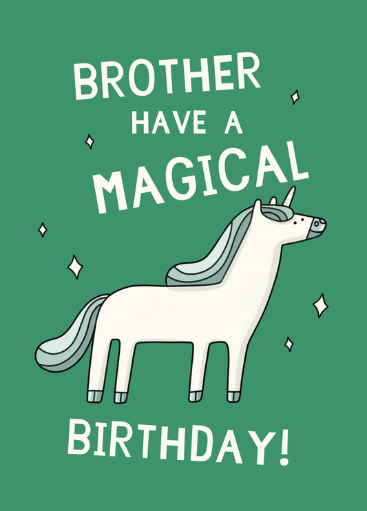 Brother Magical Unicorn Birthday Card