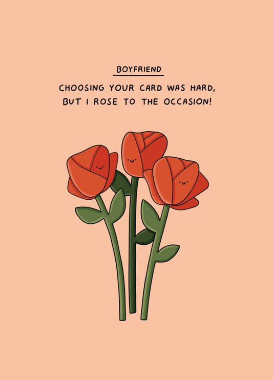 Boyfriend Choosing Your Card Was Hard Card