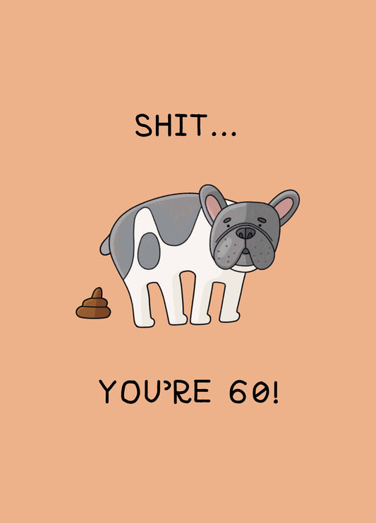 Dog Shit 60th Birthday Card