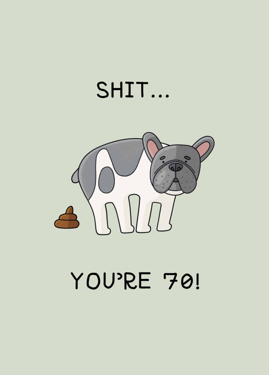 Dog Shit 70th Birthday Card