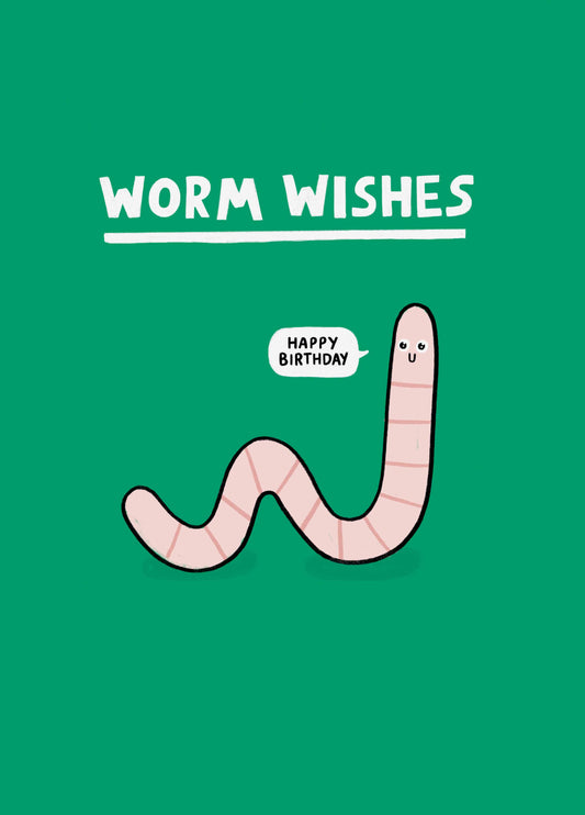 Worm Wishes Birthday Card