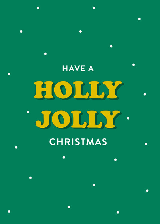 Snowy Holly Jolly Christmas Card