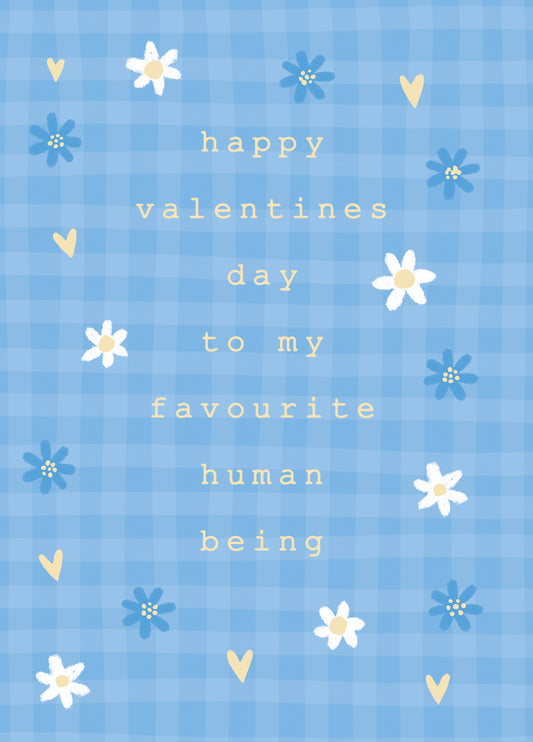 Favourite Human Gingham Valentine's Card