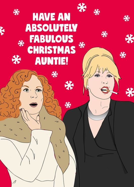 Ab Fab Auntie Christmas Card