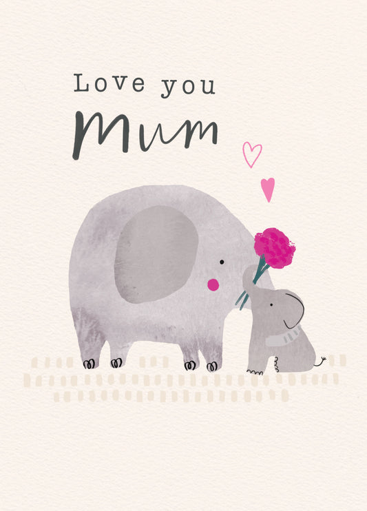 Love You Elephant Mother's Day Card