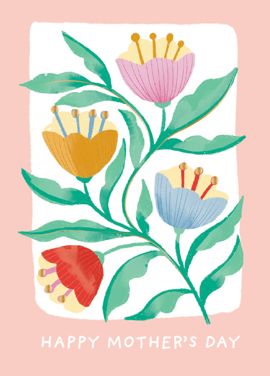 Pastel Flowers Art Mother's Day Card