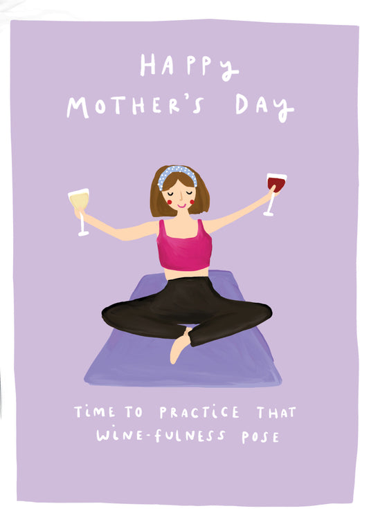 Wine-fulness Pose Mother's Day Card