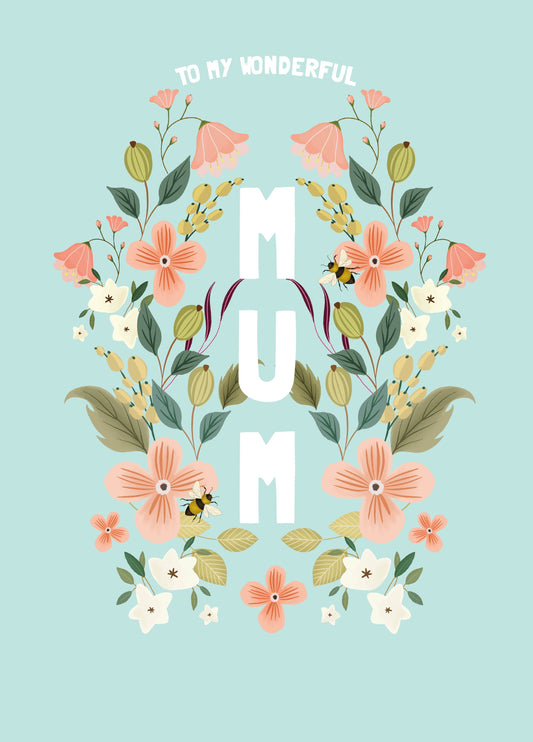 Wonderful Mum Traditional Floral Card