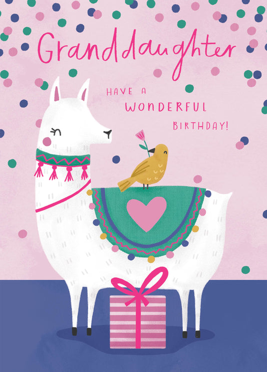 Granddaughter Llama Birthday Card