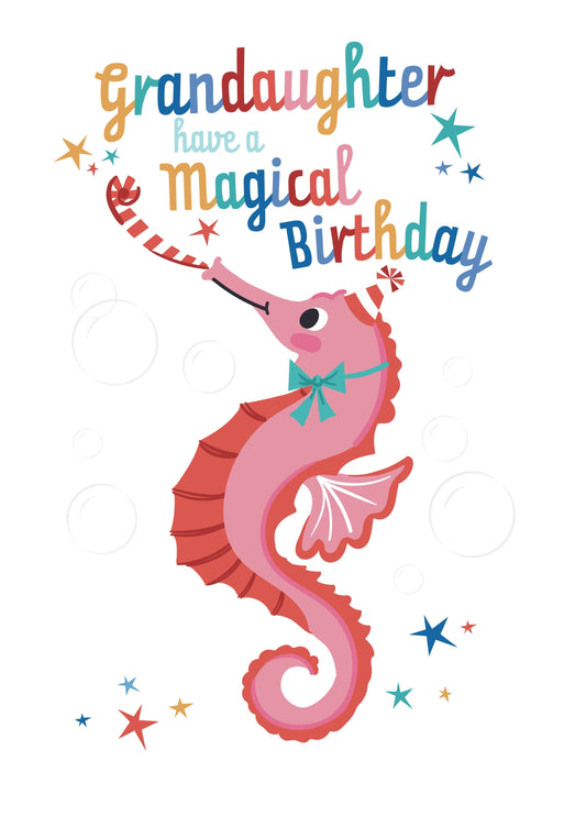 Granddaughter Seahorse Birthday Card
