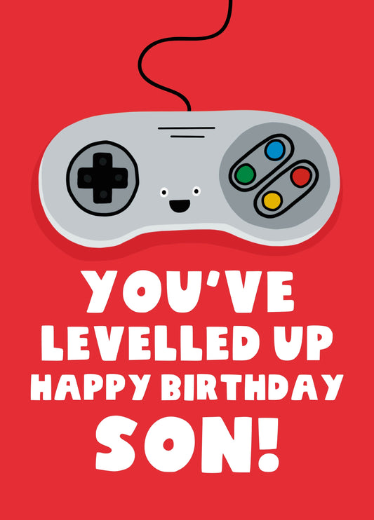 Son Levelled Up Birthday Card