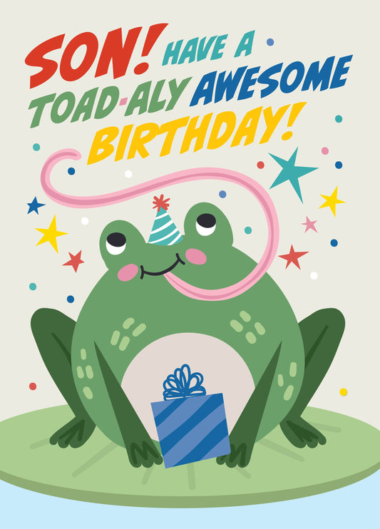 Son Toad-aly Awesome Birthday Card
