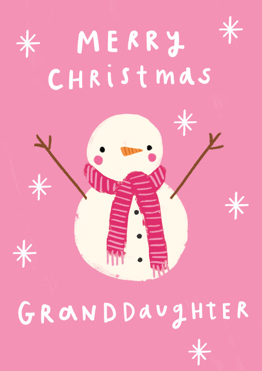 Granddaughter Snowman Christmas Card