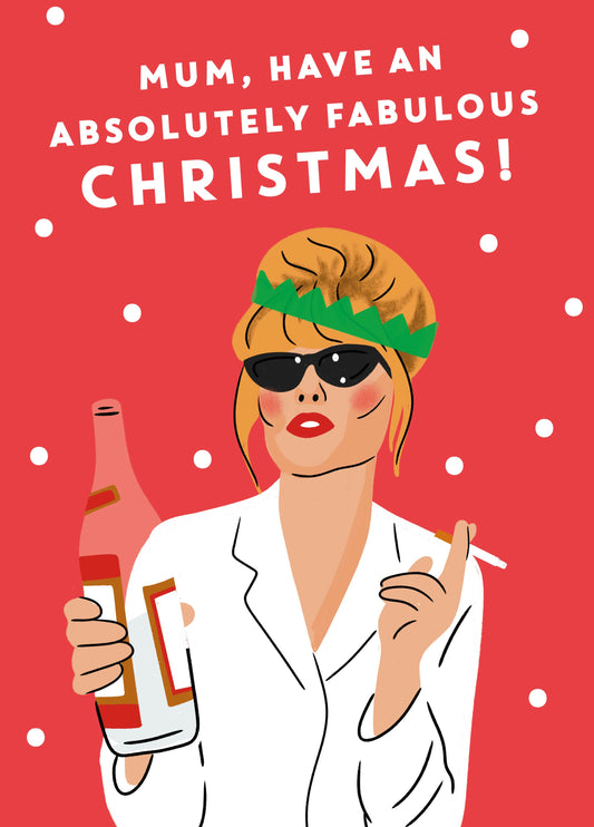 Ab Fab Mum Christmas Card