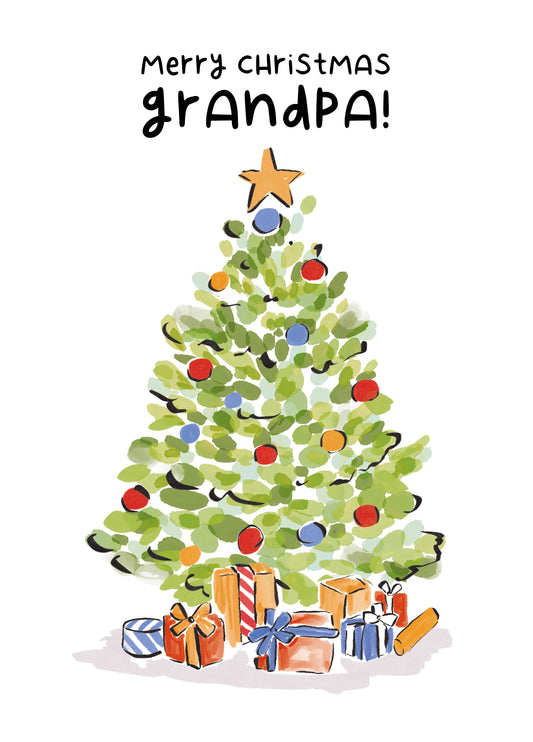 Grandpa Christmas Tree Card