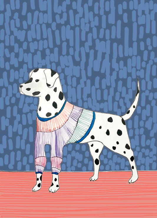 Dalmatian In A Stripy Jumper