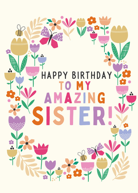 Amazing Sister Floral Card